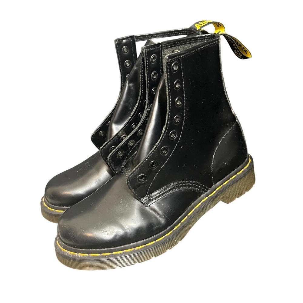 Dr. Martens‎ 1460 W Boots Womens 8 Black Leather 8 Eye Lace Up Combat Boots